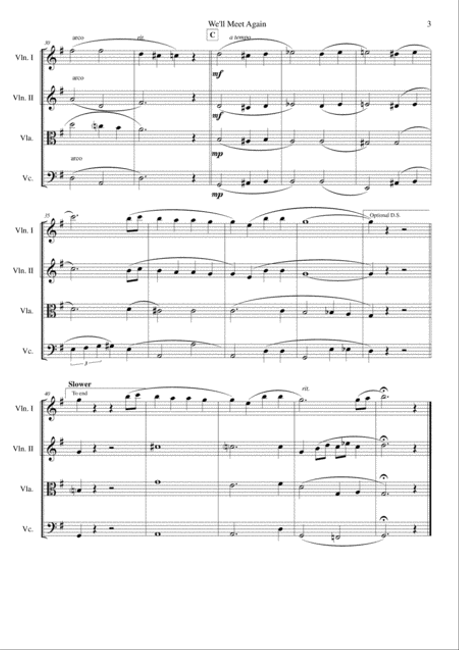 We'll Meet Again String Quartet scores gallery preview page 3