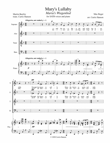 Mary's Lullaby (SATB) image number null