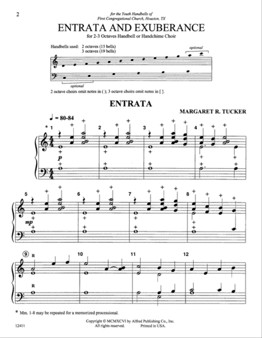Entrata and Exuberance Entrata and Exuberance Handbell Choir scores gallery preview page 2