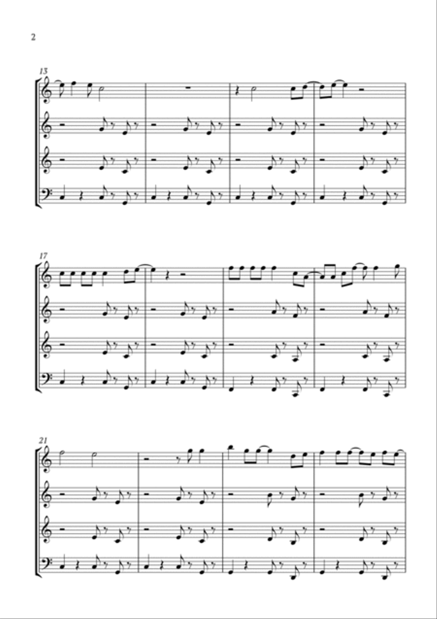 Kiss The Girl Woodwind Quartet scores gallery preview page 2