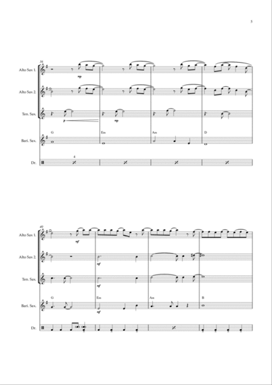 Flowers Saxophone Quartet scores gallery preview page 5
