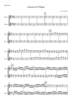 Canon in D Major (Johann Pachelbel) for Oboe Duo