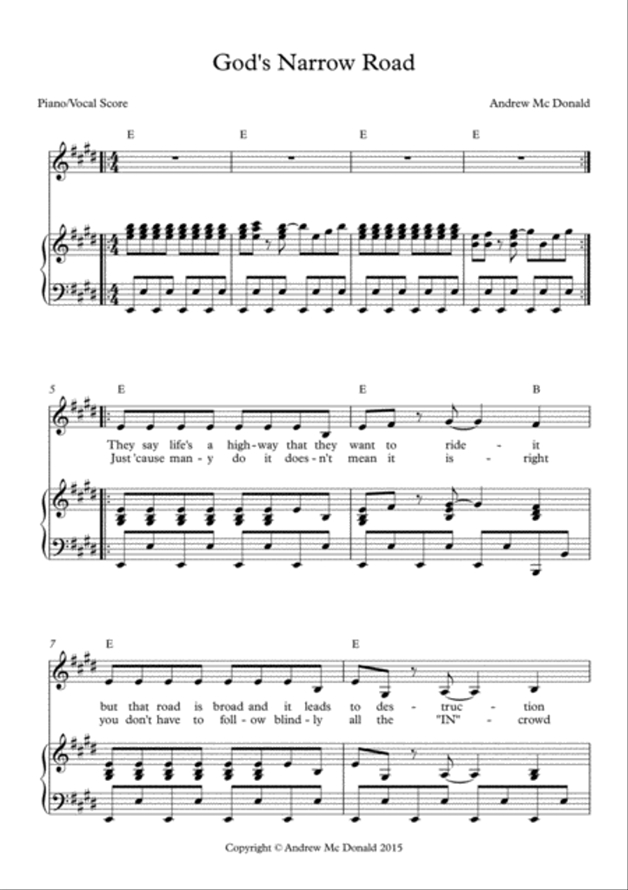 God's Narrow Road God's Narrow Road Voice scores gallery preview page 2