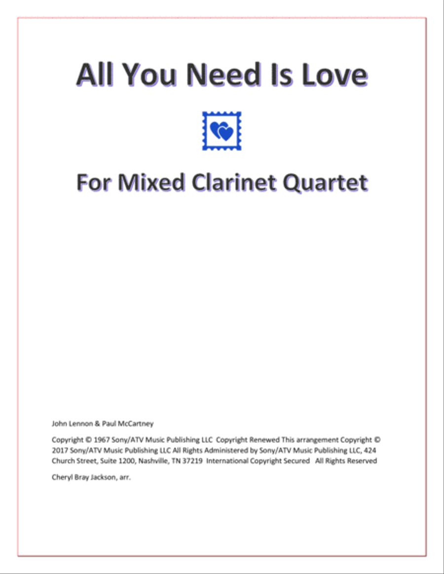 All You Need Is Love Woodwind Quartet scores gallery preview page 1