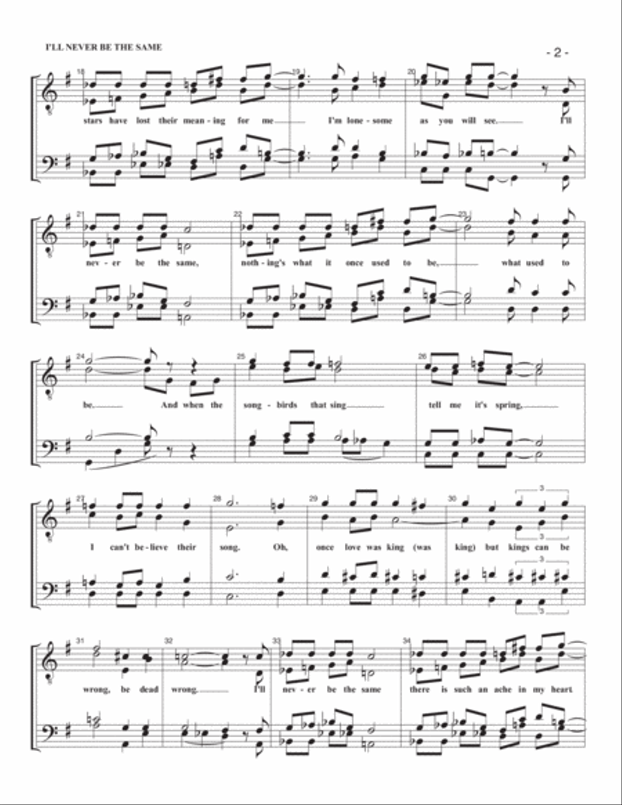 I'll Never Be The Same TTBB scores gallery preview page 2