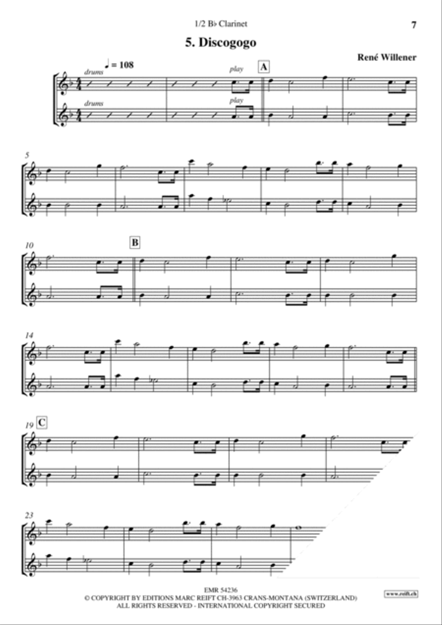 Happy Birthday Clarinet Duet scores gallery preview page 7