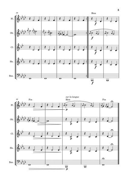 Gnossienne No. 1 – for Woodwind Quintet with chords image number null