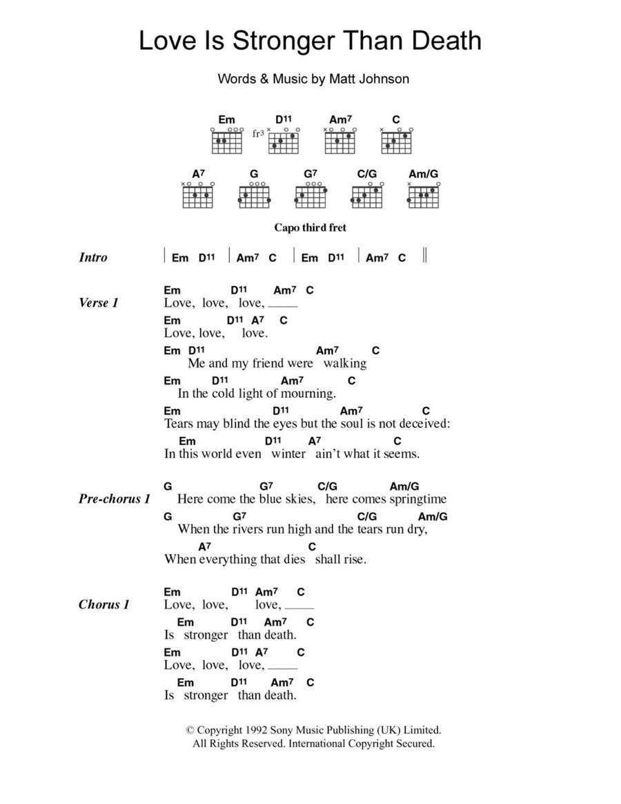 Love Is Stronger Than Death Easy Guitar scores gallery preview page 1