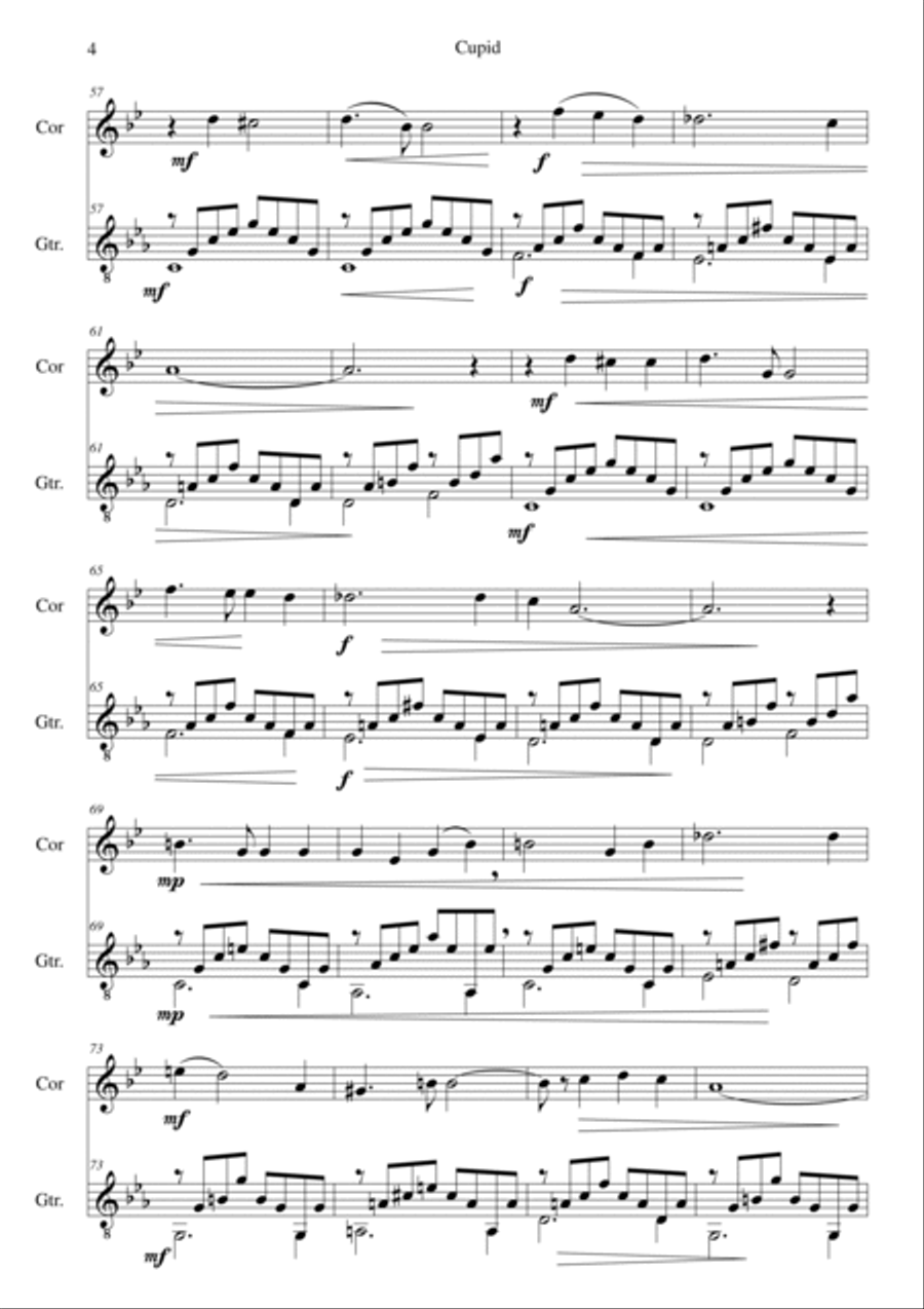 Cupid for cor anglais and guitar English Horn scores gallery preview page 4