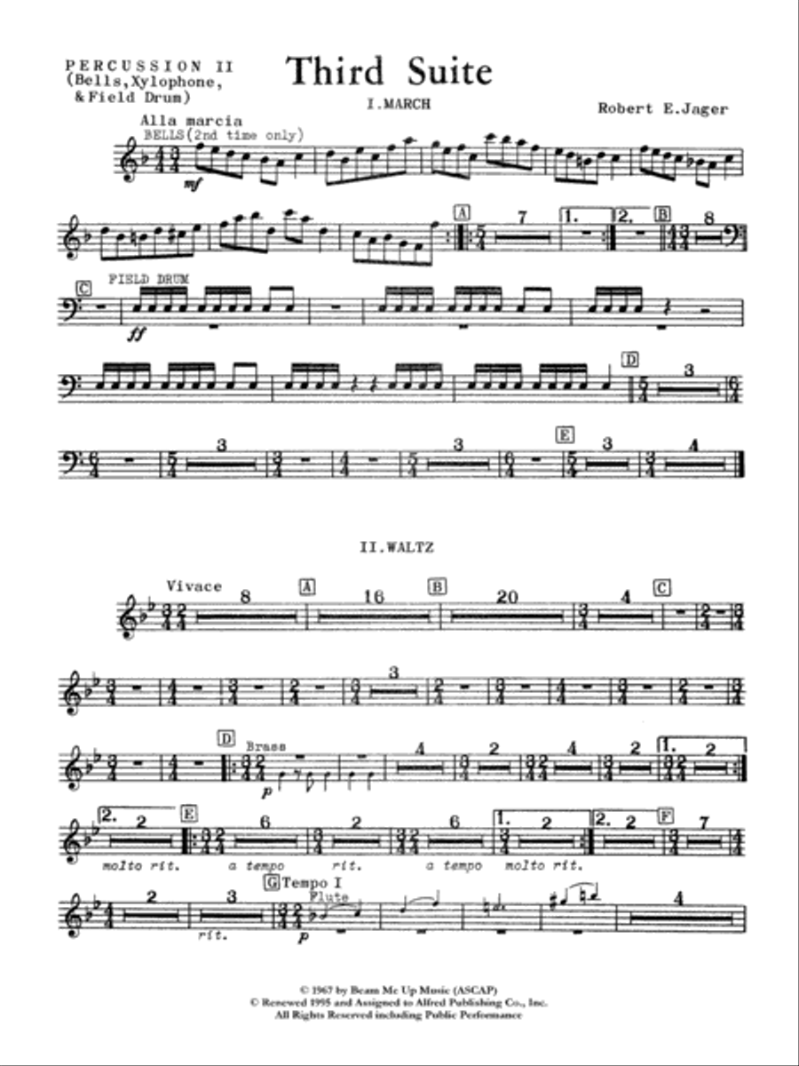 Third Suite (I. March, II. Waltz, III. Rondo): 2nd Percussion