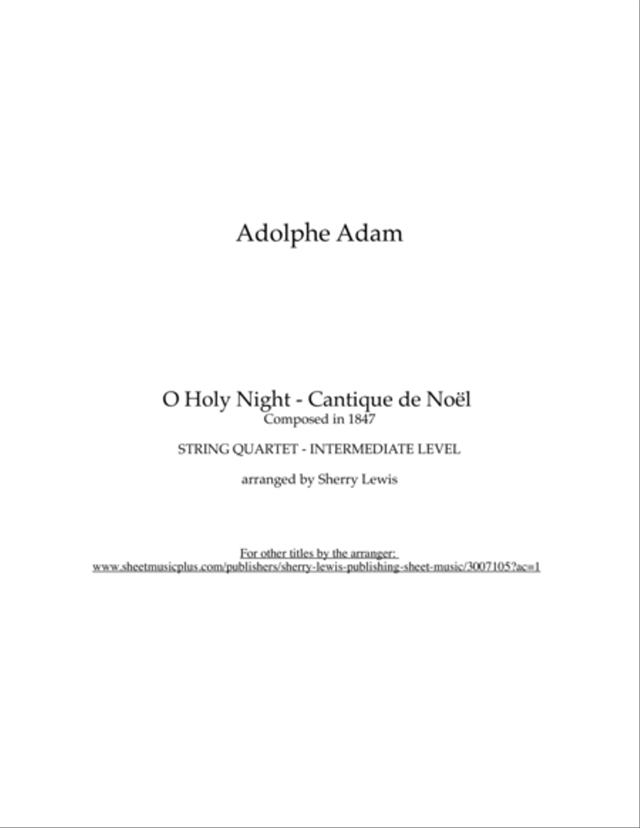 O Holy Night - Cantique de Noël String Quartet scores gallery preview page 2