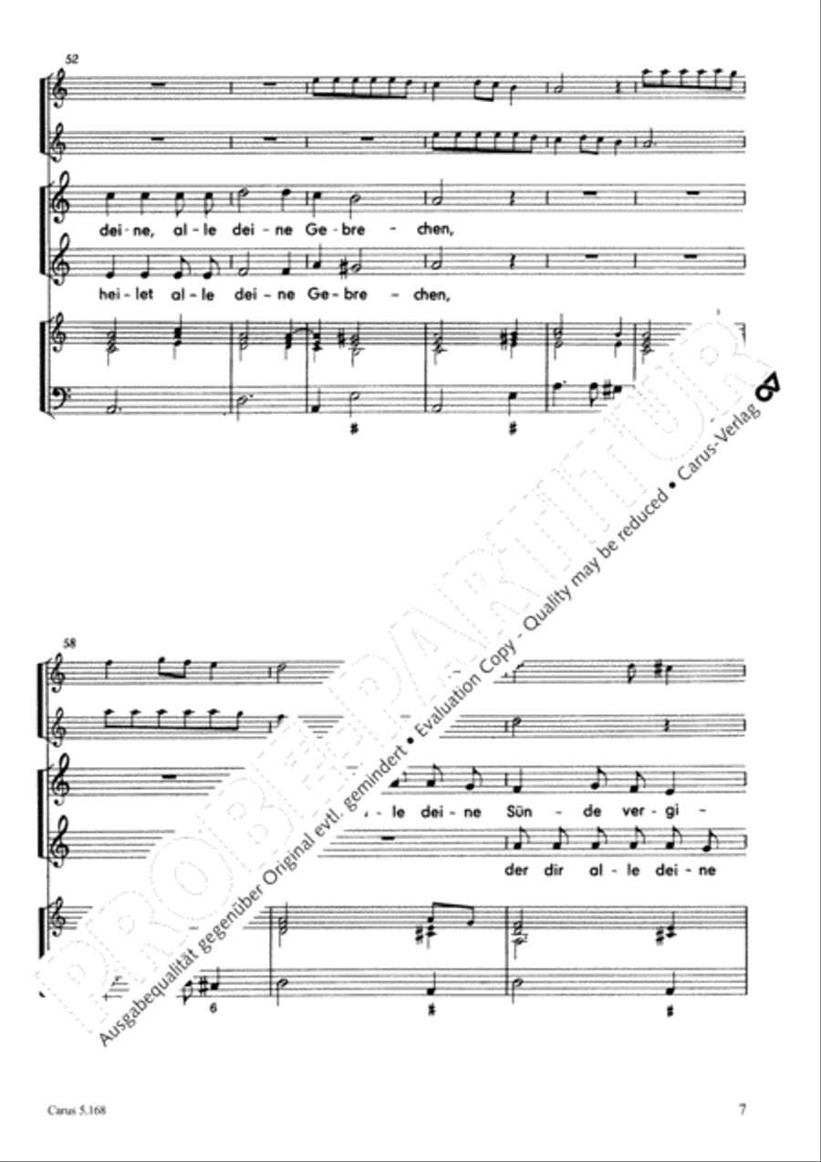 Praise the Almighty, O my spirit (Lobe den Herren, meine Seele) SA scores gallery preview page 8