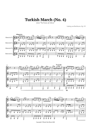 Book cover for Turkish March by Beethoven for French Horn Quartet