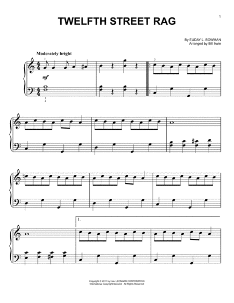 Twelfth Street Rag Twelfth Street Rag Voice scores gallery preview page 1