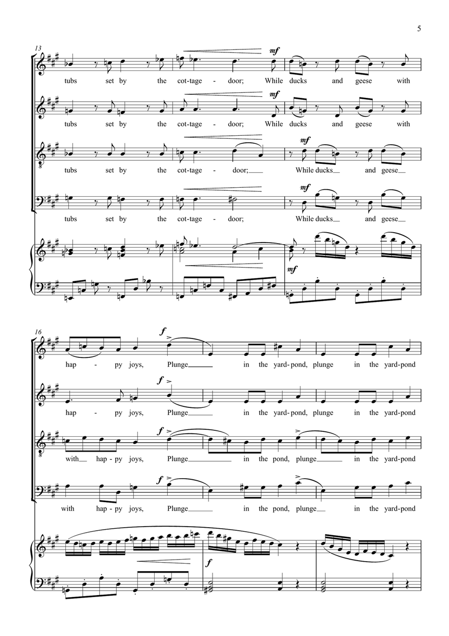 Welcome Spring! - cantata for SATB choir, optional youth choir, and piano (or strings) 4-Part scores gallery preview page 5
