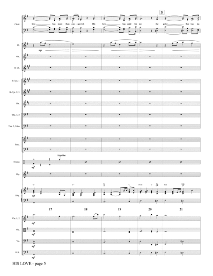 His Love - Full Score Choir scores gallery preview page 5