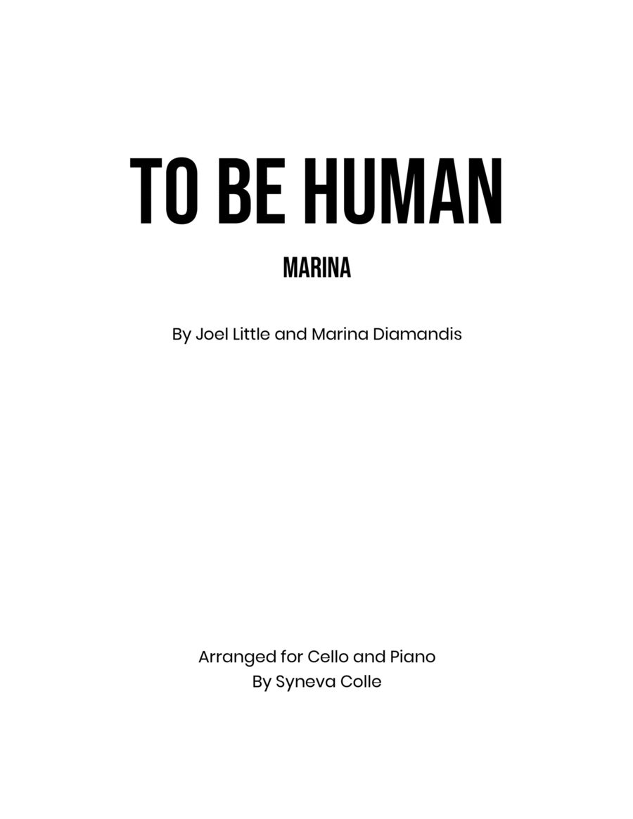 To Be Human To Be Human Piano scores gallery preview page 1