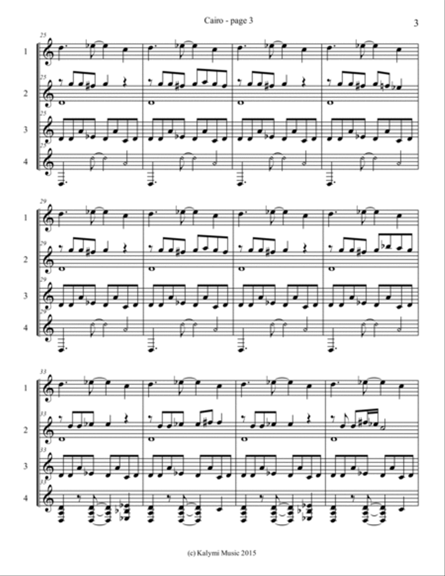 Cairo - Guitar Quartet - Score and Parts Guitar Ensemble scores gallery preview page 4