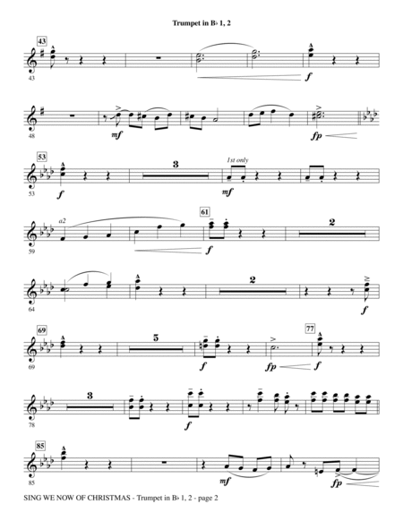 Sing We Now Of Christmas - Bb Trumpet 1,2