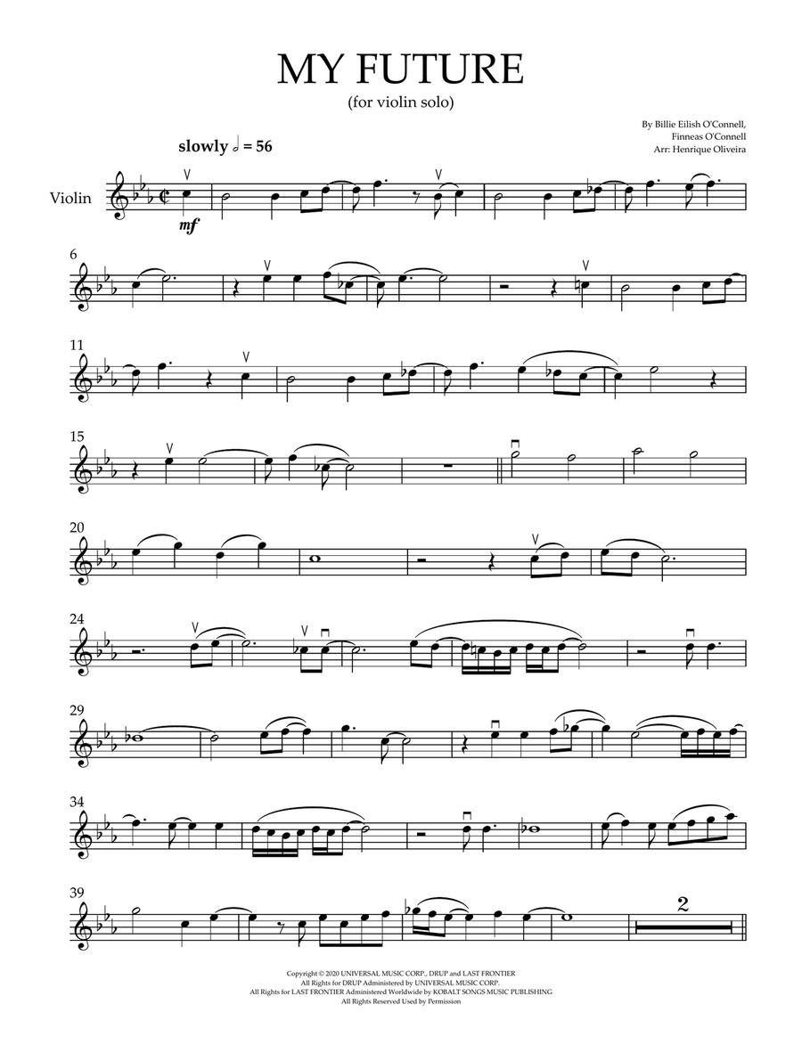 My Future My Future Violin Solo scores gallery preview page 1