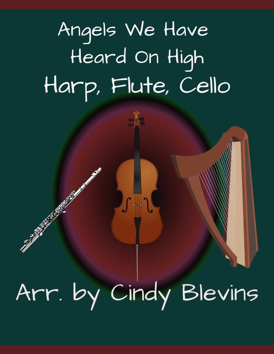 Angels We Have Heard On High, for Harp, Flute and Cello Flute scores gallery preview page 1