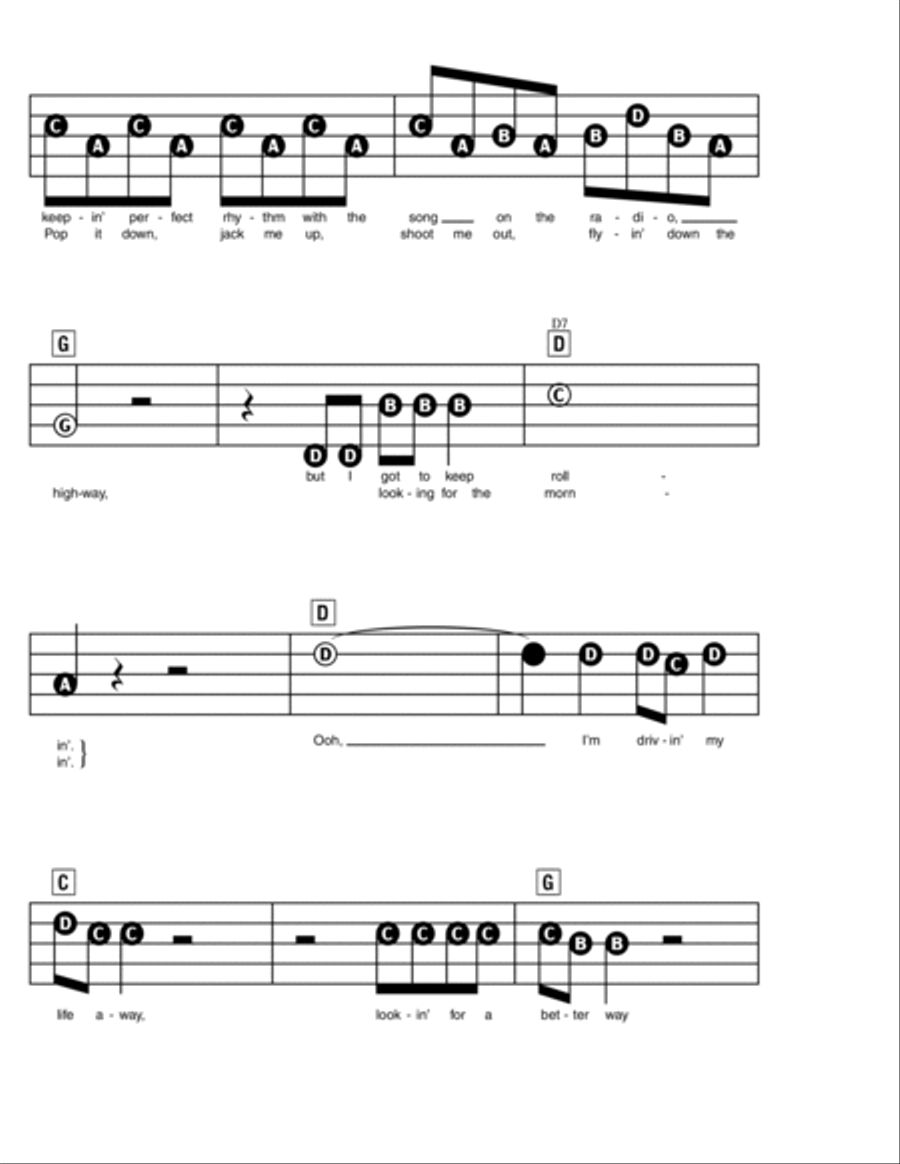 Drivin' My Life Away Drivin' My Life Away Electronic Keyboard scores gallery preview page 2