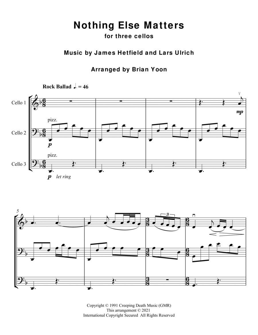 Nothing Else Matters String Trio scores gallery preview page 1
