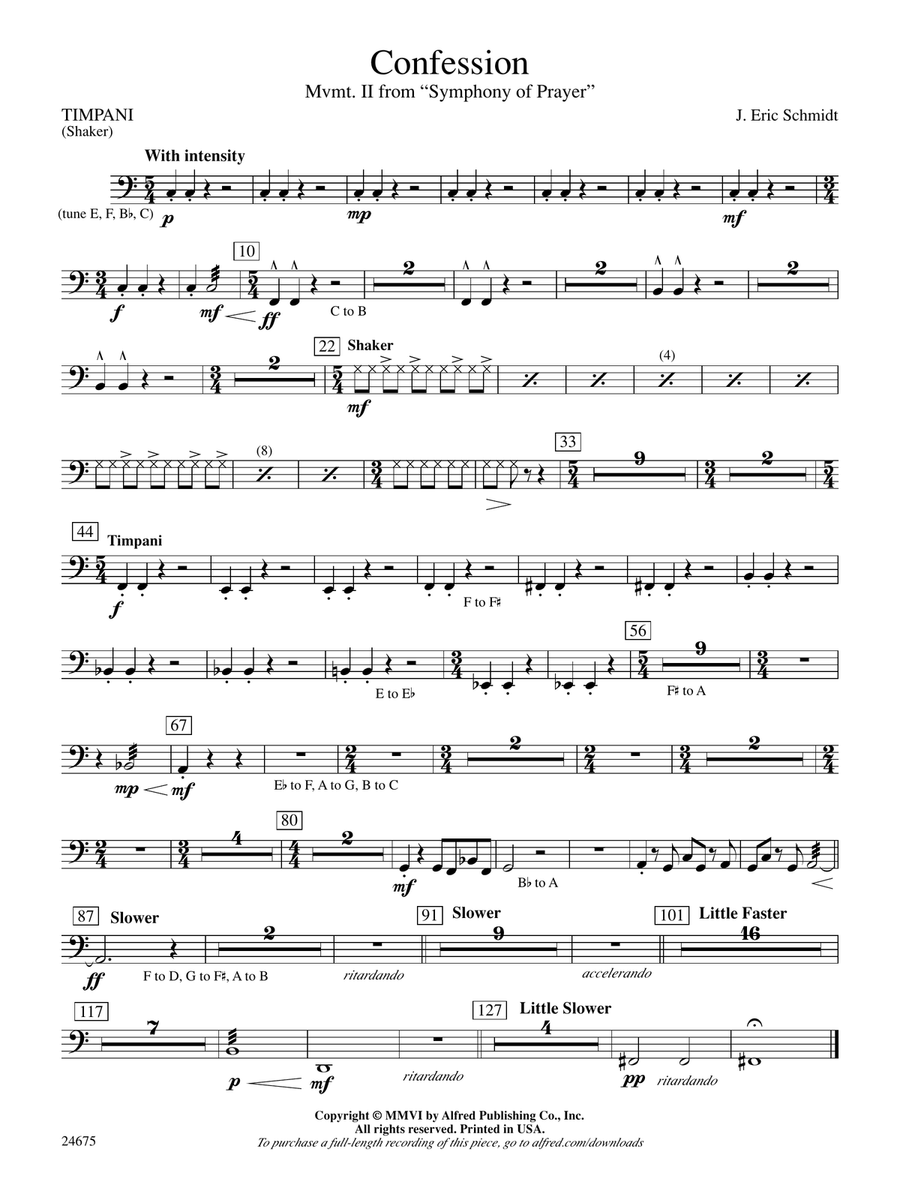 Confession (Movement 2 of Symphony of Prayer): Timpani
