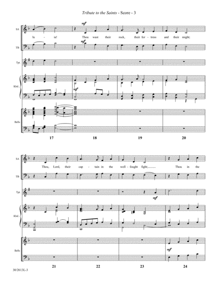 Tribute to the Saints - Trumpet and Handbells Score and Parts