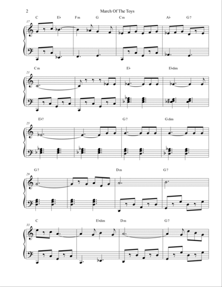 March Of The Toys Piano, Vocal, Guitar scores gallery preview page 2