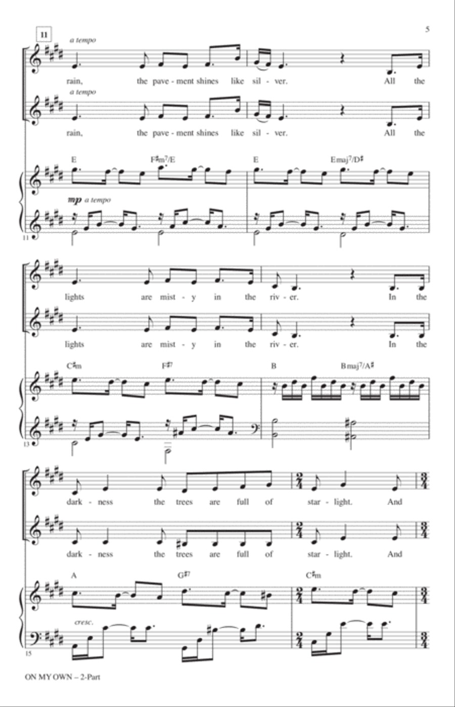 On My Own (from Les Miserables) (arr. Mac Huff) 2-Part scores gallery preview page 3
