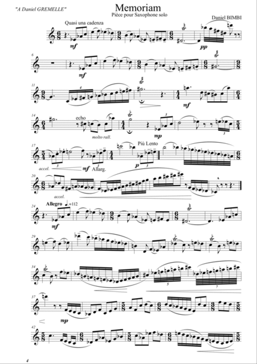 Memoriam Woodwind Quartet scores gallery preview page 2