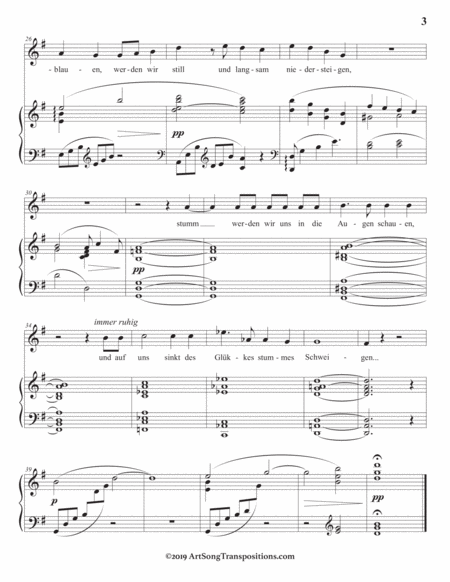 Morgen, Op. 27 no. 4 (in 3 medium keys: G, G-flat, F major)