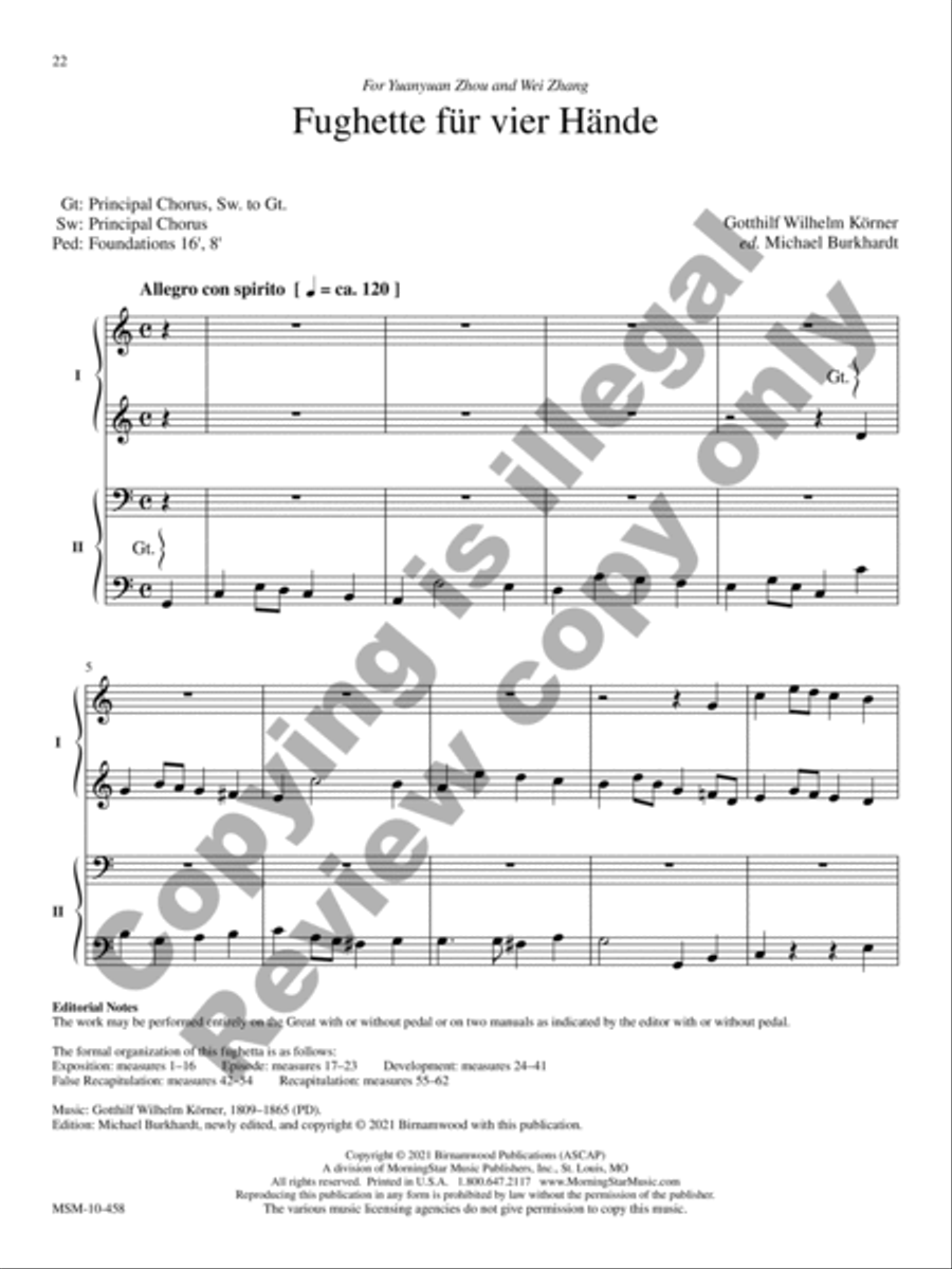 Four Duets for Organ