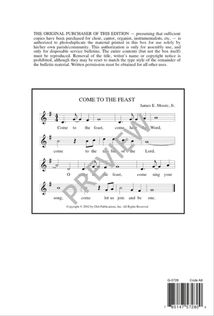 Come to the Feast 4-Part scores gallery preview page 8