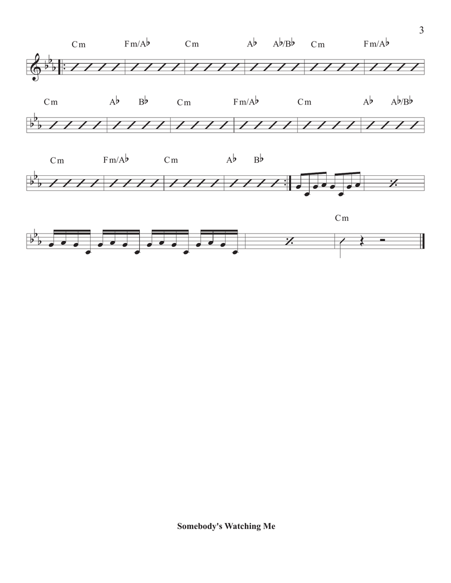 Somebody's Watching Me Piano, Vocal scores gallery preview page 3