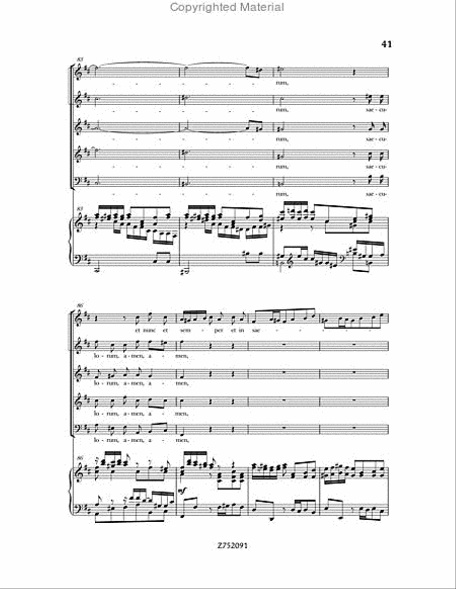 Cantata No. 191: Gloria in Excelsis Deo, BWV 191 4-Part scores gallery preview page 41