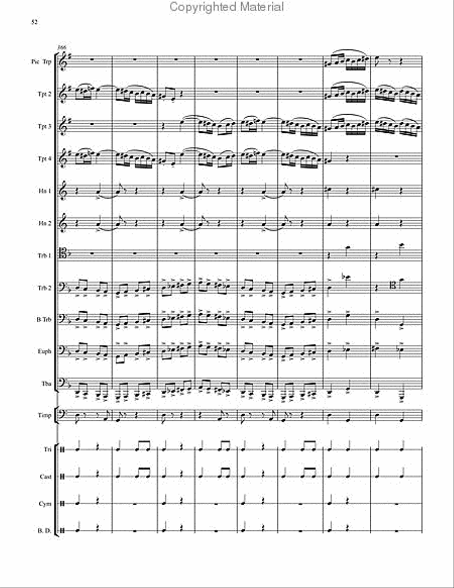 Danse Bachanale for Brass Choir with Timpani & Percussion Score scores gallery preview page 12