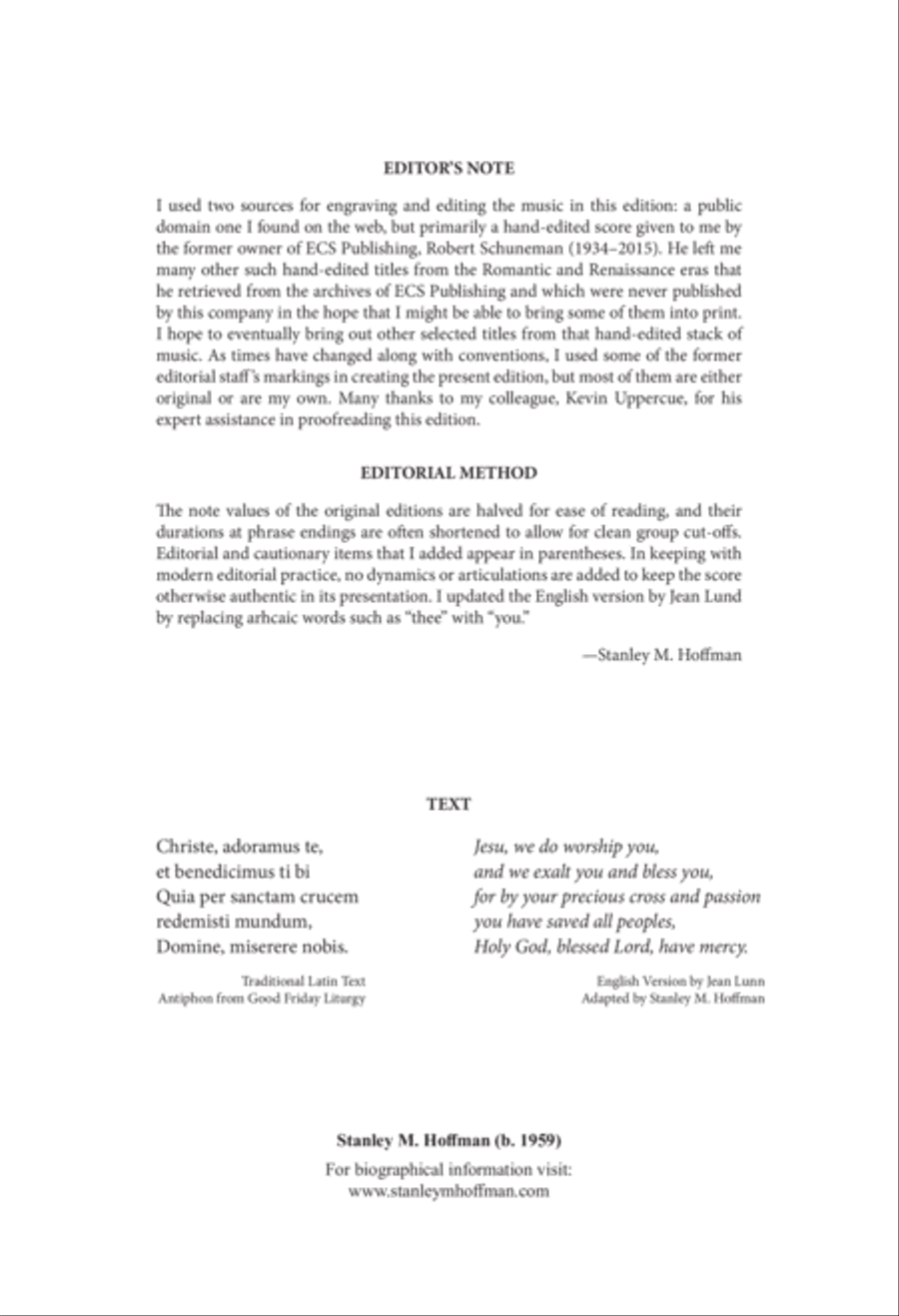 Jesu, We Do Worship You (Christe, adoramus te) SSATB scores gallery preview page 1