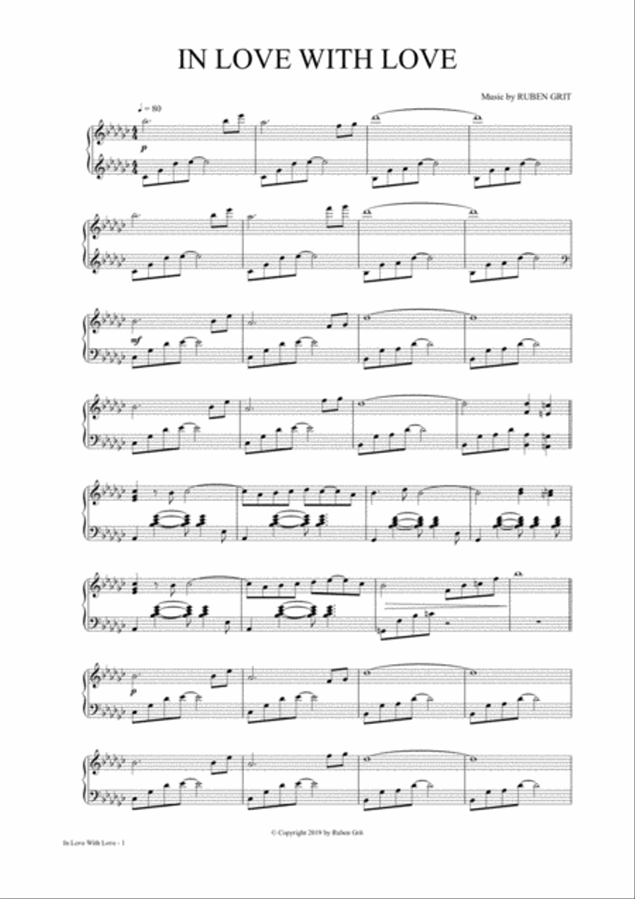 In Love With Love Piano Solo scores gallery preview page 1