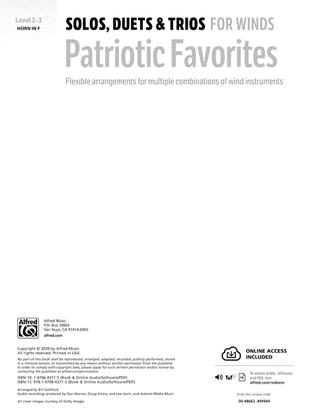 Solos, Duets & Trios for Winds: Patriotic Favorites (Horn in F)