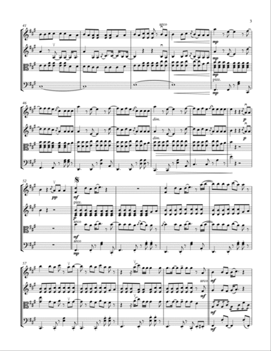 Snow On The Beach Snow On The Beach String Quartet scores gallery preview page 3