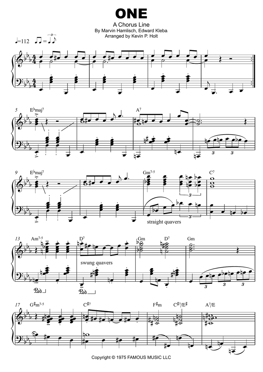 One One Piano Solo scores gallery preview page 1