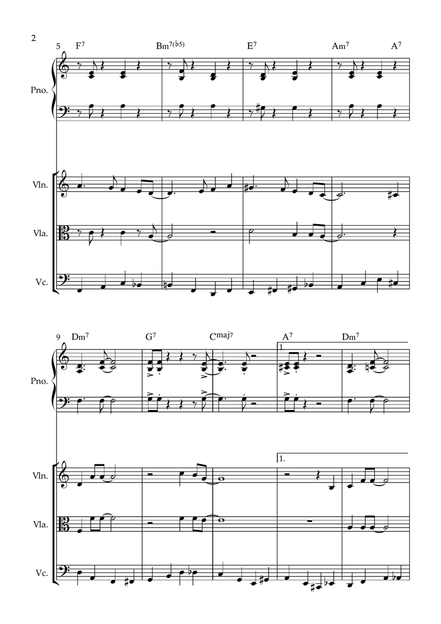 Fly Me To The Moon (in Other Words) Piano Quartet scores gallery preview page 2