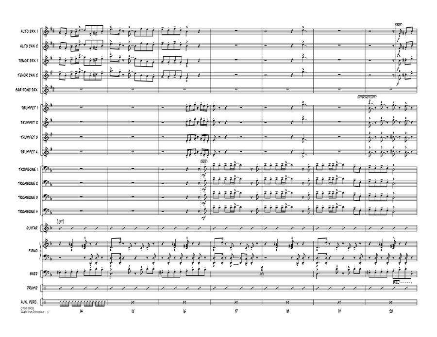 Walk The Dinosaur - Full Score Jazz Ensemble scores gallery preview page 4