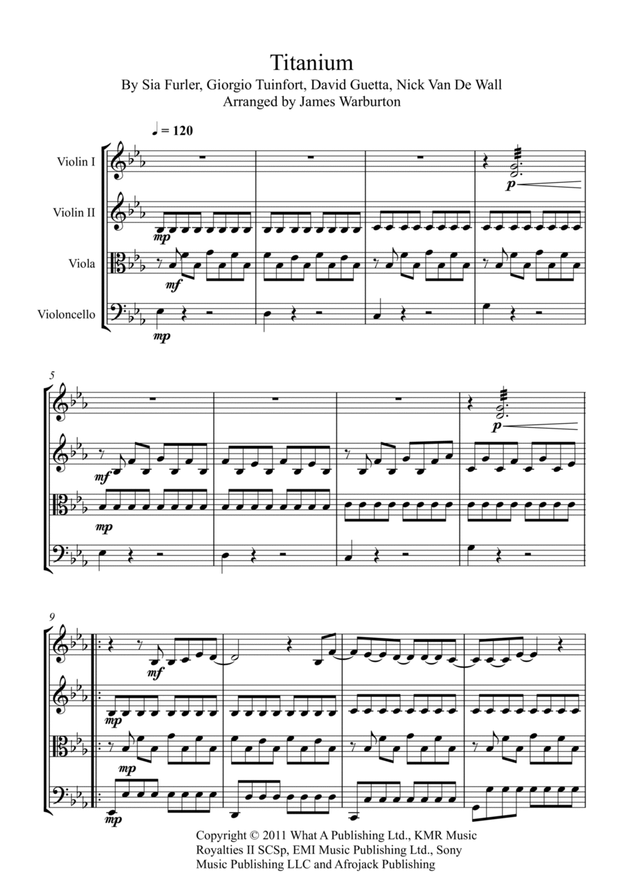 Titanium String Quartet scores gallery preview page 1