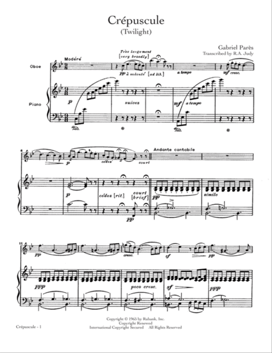 Crepuscule (Twilight) School and Community scores gallery preview page 1