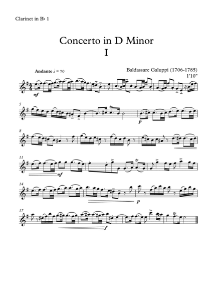 Concerto in D Minor - Baldassare Galuppi image number null