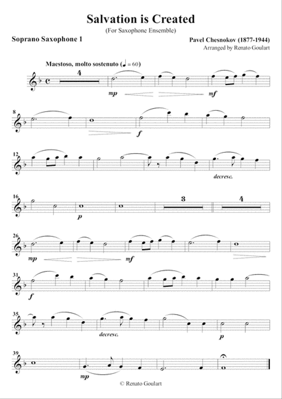 Salvation is Created (For Saxophone Ensemble) Woodwind Ensemble scores gallery preview page 4
