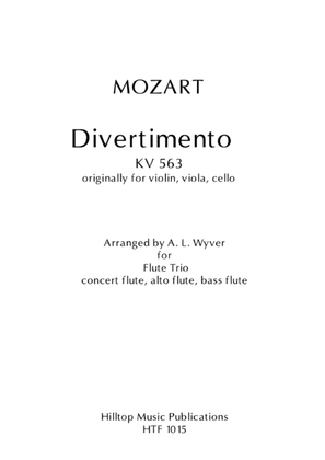 Book cover for Divertimento trio arr. Concert flute, Alto flute and Bass flute KV 563